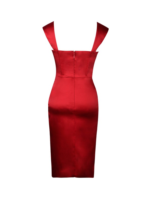 Hedy Red Satin Corset Dress