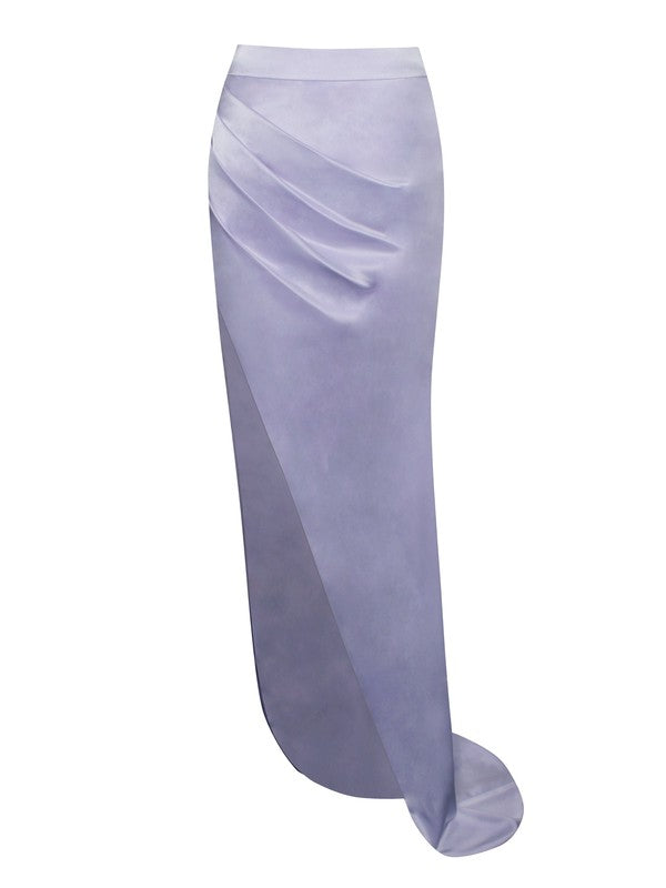 Rylie Silver High Slit Satin Skirt