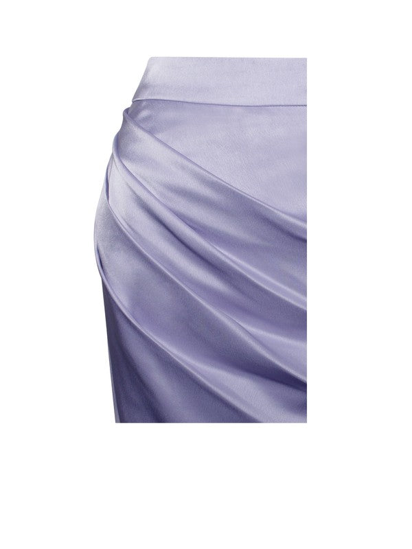 Rylie Silver High Slit Satin Skirt