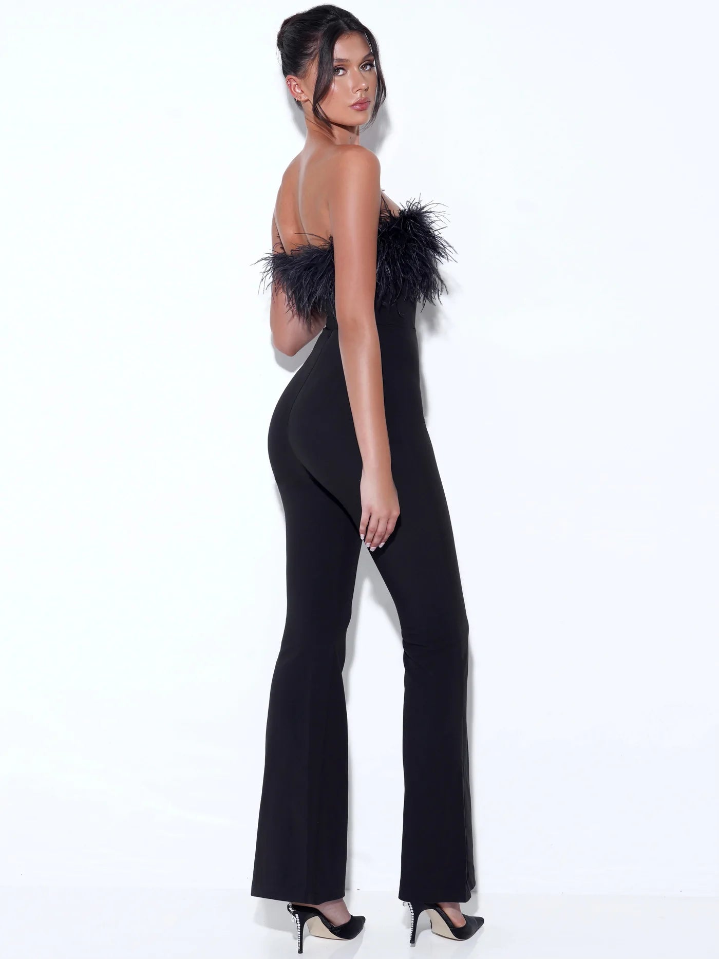 Kylan Black  Feather Jumpsuit