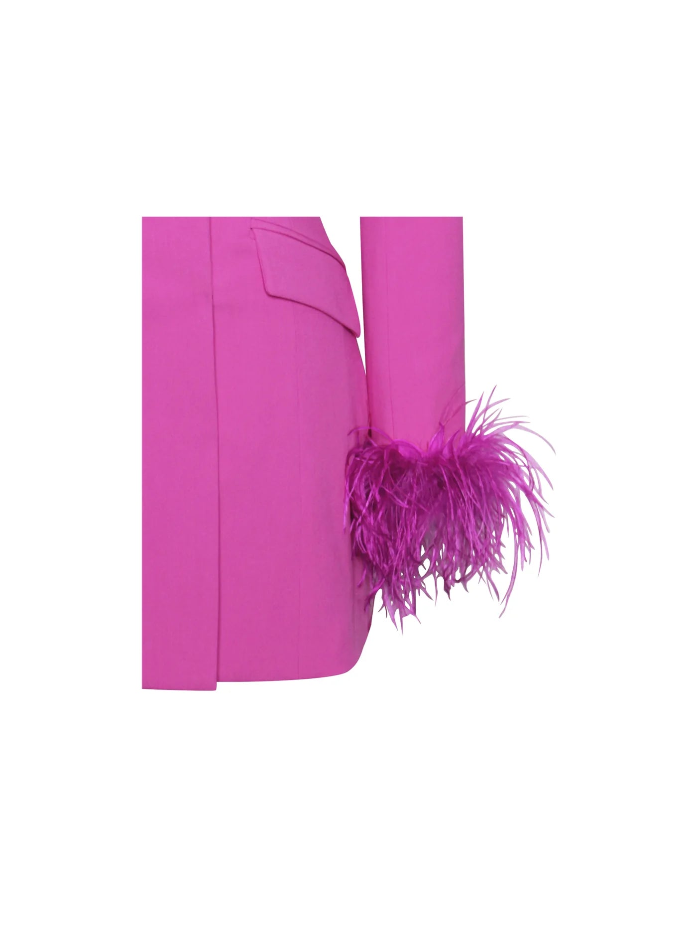 Madeline Fuchsia Feather Trim Blazer Dress