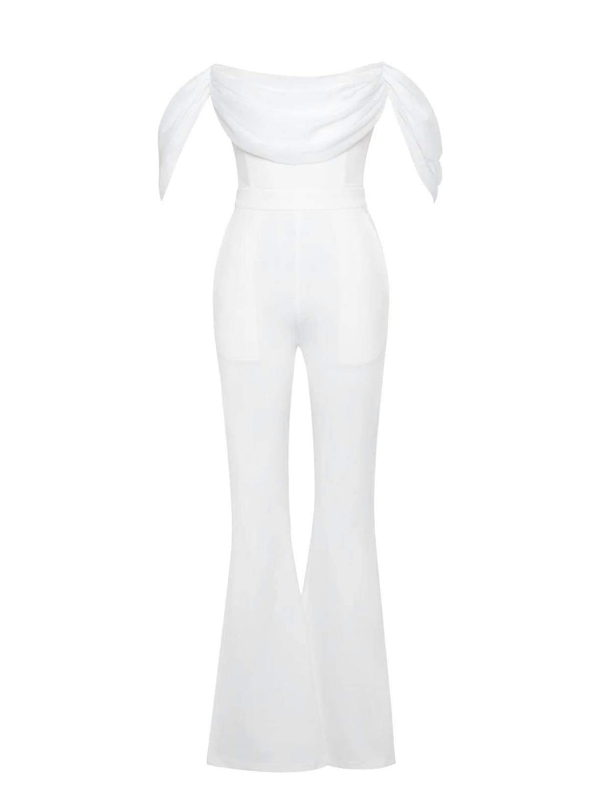 White Jumpsuit open shoulders